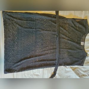 Black swimsuit cover up with waist tie, size M.